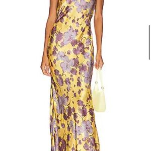 Floral Yellow and Purple Dress